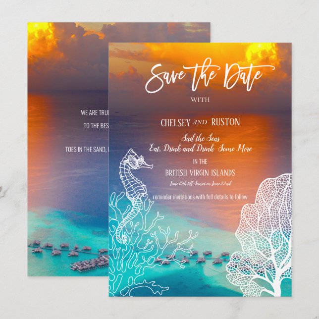 Invitation Vacances Naviguer sur les mers Îles Vie (Devant / Derrière)