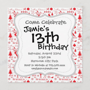 Invitation Vacances rustiques d'oiseaux d'arbres de renne de