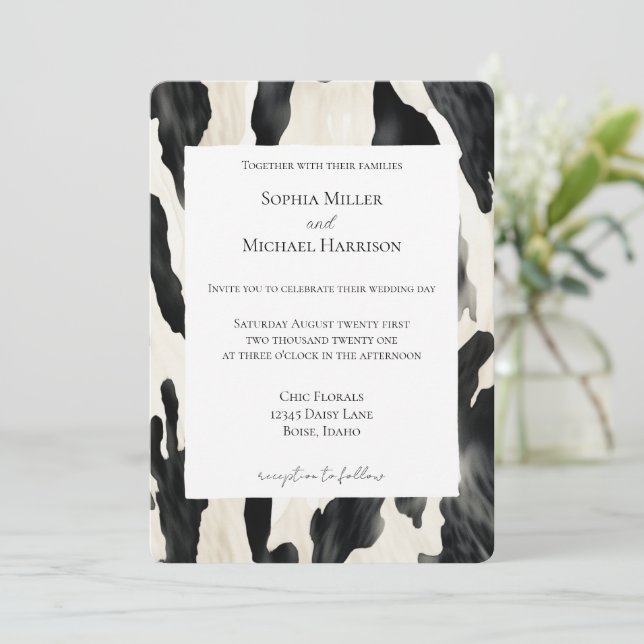 Invitation Vache animale de la ferme occidentale (Debout devant)