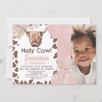 Vache Brown Imprimer Boho Floral Vache sainte 1er