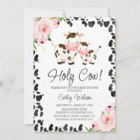 Vache de veau flush Imprimer Baby shower Invitatio