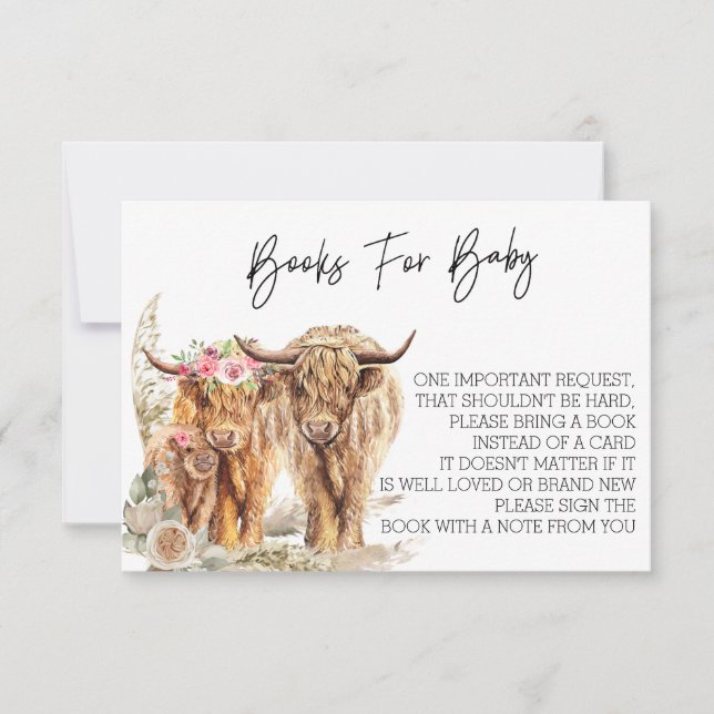 Invitation Vache Highland Baby shower Couples Livre pour bébé (Devant)