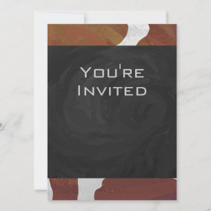 Invitation Vache Marron et Blanc Monogramme