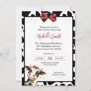 Invitation Vache mignonne et vache Imprimer Bébé Douche Invit