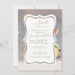 Invitation Vache royale rêvant sur le trône du fromage