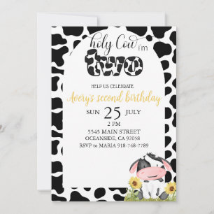 Invitation Vache Sainte Deuxième Anniversaire