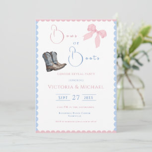 Invitation Vaches ou bottes roses et bleues Révélation de gen