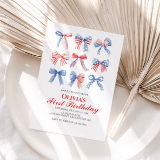 Invitation Vaches rouges, blanches et bleues quatrième annive