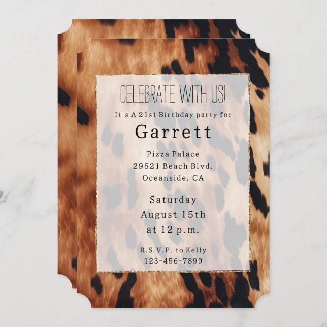 Invitation Vachette à crème noire Brown occidentale (Devant / Derrière)