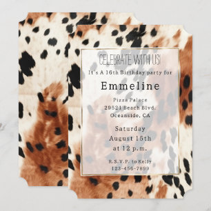 Invitation Vachette animale à la crème Brown occidentale