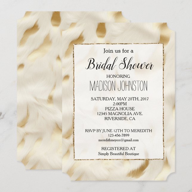 Invitation Vachette blanche or Vachette occidentale (Devant / Derrière)