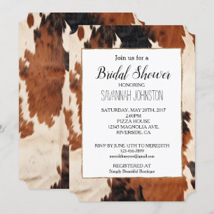 Invitation Vachette Brown noire blanche aux Faux