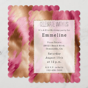 Invitation Vachette de cowgirl en or rose de l'Ouest