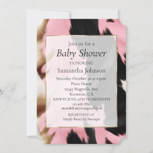 Invitation Vachette de cowgirl Western Gold Rose