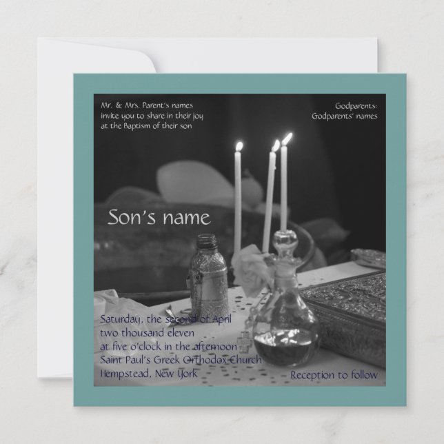 Invitation Vaftisi bleu (Devant)