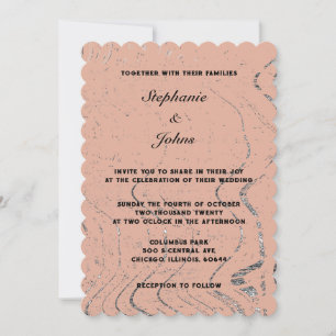 Invitation Vague en terre cuite Abstrait  pétoncle Mariage bo