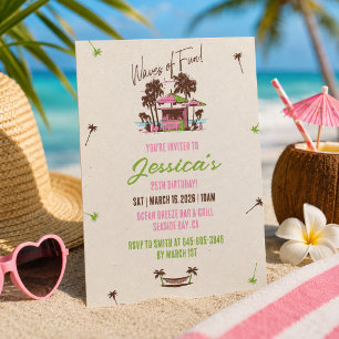Invitation Vagues de plaisir ! – Anniversaire de plage tropic