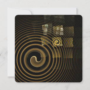 Invitation Vagues dorées hypnotiques Art abstrait moderne