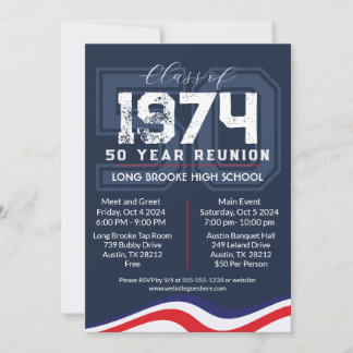Invitation Vagues patriotiques 50 ans Réunion de classe secon
