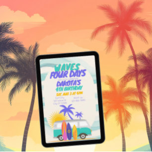 Invitation Vagues Quatre Jours Surf Van 4ème Anniversaire