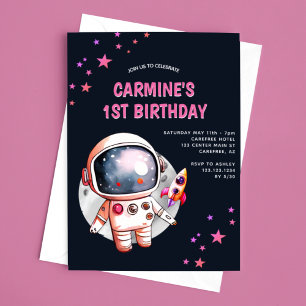 Invitation Vaisseau Spatial Space Stars 1er Anniversaire