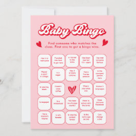 Invitation Valentine Baby Shower Baby Bingo Game Card