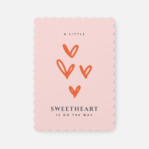 Invitation Valentine Baby shower de filles de coeur