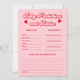 Invitation Valentine Baby Shower Predictions Game Card