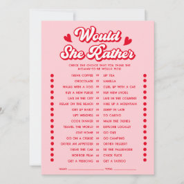 Invitation Valentine Baby Shower Would She Rather Game Card