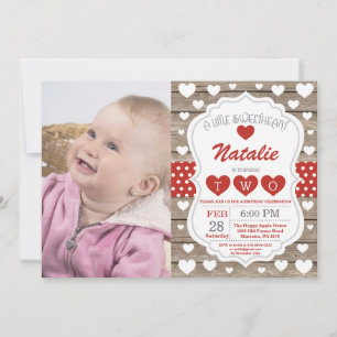 Invitation Valentine Little Sweetheart Deuxième 2e anniversai