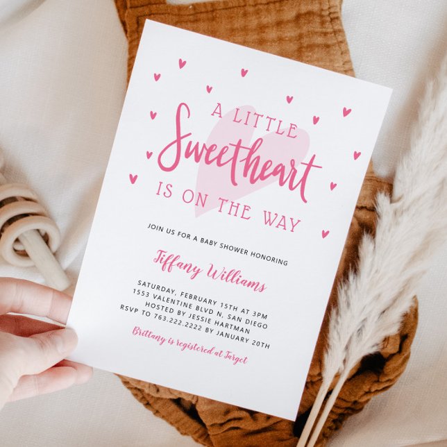 Invitation Valentine Little Sweetheart Girl Baby Shower (Créateur téléchargé)