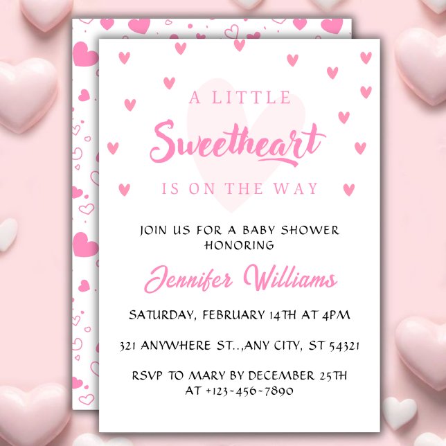 Invitation Valentine Petit Amour Baby shower fille (Créateur téléchargé)