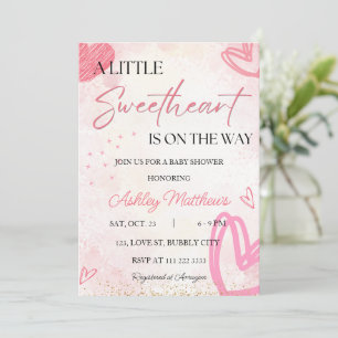 Invitation Valentine Petit Amour Baby shower fille