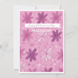 Invitation Valentine’s Day flower card 