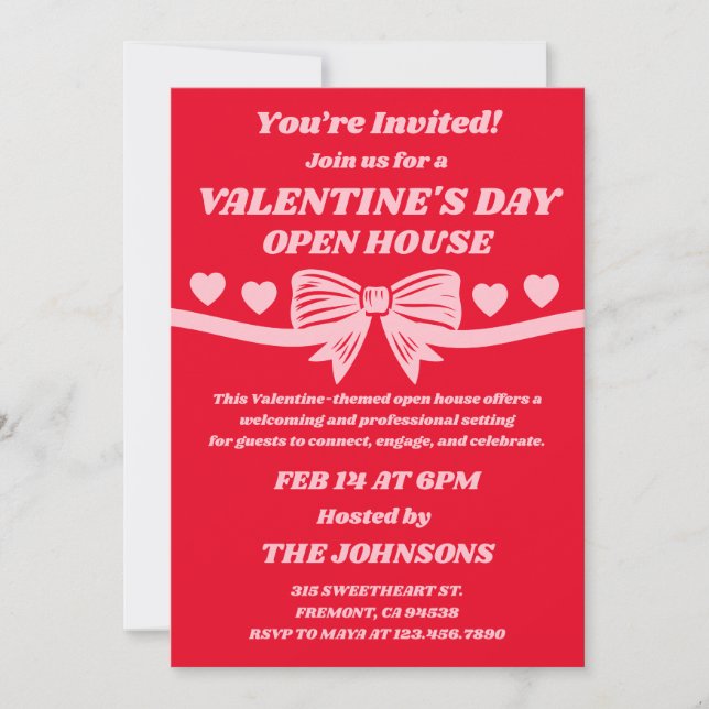 Invitation Valentine’s Day Open House (Devant)