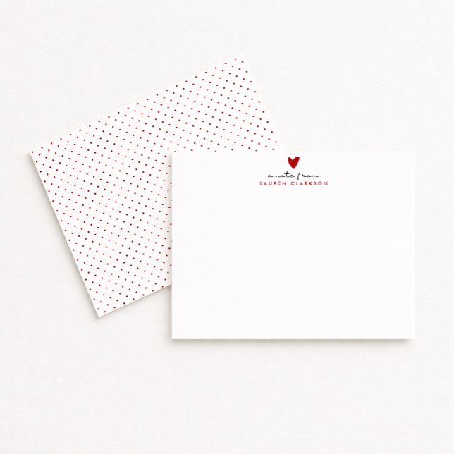 Invitation Valentine’s Day Red Heart stationery Note Card (Créateur téléchargé)