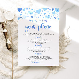 Invitation Valentine What's On Your Phone Baby shower Game