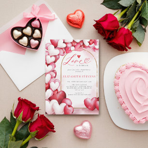 Invitation Valentine Whimsical Hearts Arch Boho Fête des mari