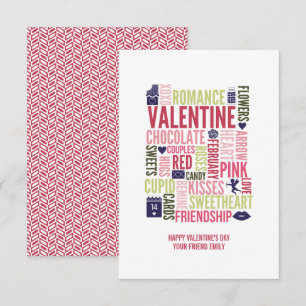 Invitation Valentine Words Classroom Valentine Card