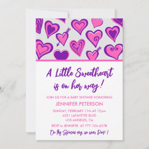 Invitation Valentines baby shower de jour Un peu amoureux