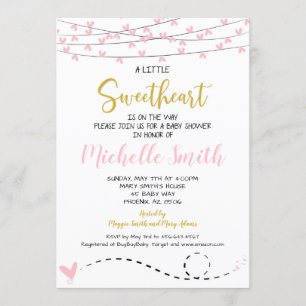 Invitation Valentines Baby shower Invitation, chérie