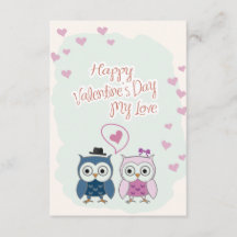 Valentine's Day Card Cute Owns Couple