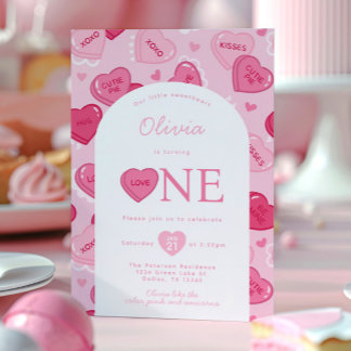 Invitation Valentines Sweetheart Candy Birthday Party