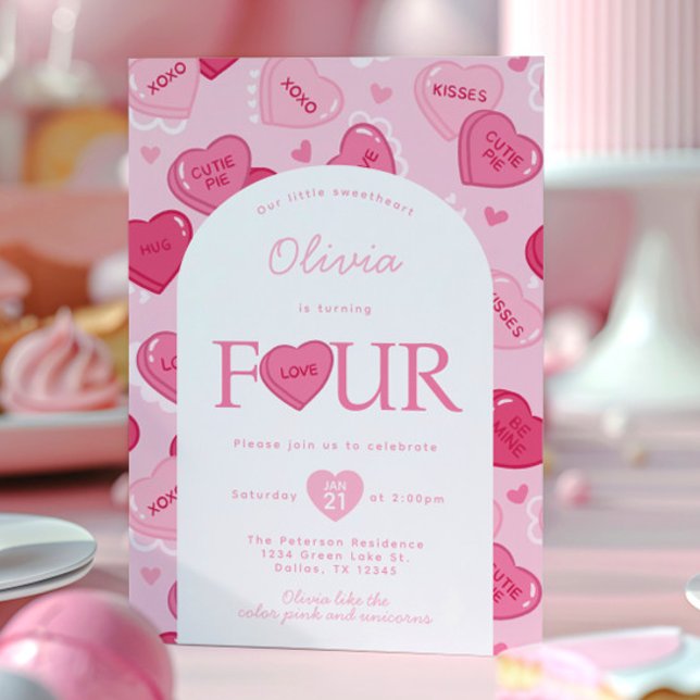 Invitation Valentines Sweetheart Candy Birthday Party (Créateur téléchargé)