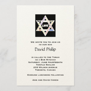 Invitation Valeurs juives Star Bar Mitzvah