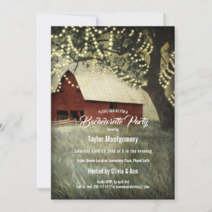 Invitation Vallée de Red Barn, Conception de ferme rustique