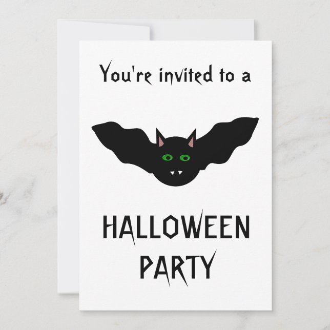 Invitation Vampire Chat Faced Bateau Halloween Party Personna (Devant)