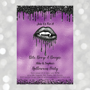Invitation Vampire Lèvres noires Parties scintillant Adulte H