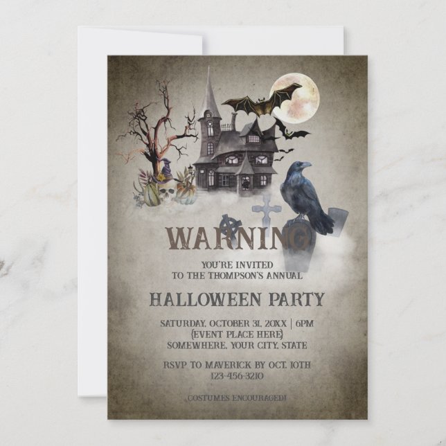 Invitation Vampire victorien gothique Parti d'Halloween (Devant)