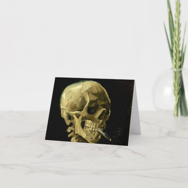 Invitation Van Gogh squelette fumant (Devant)